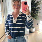 Navy Collared Sweater