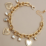 Gold Heart Charm Bracelet