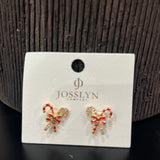 Candy Cane Bow Earrings