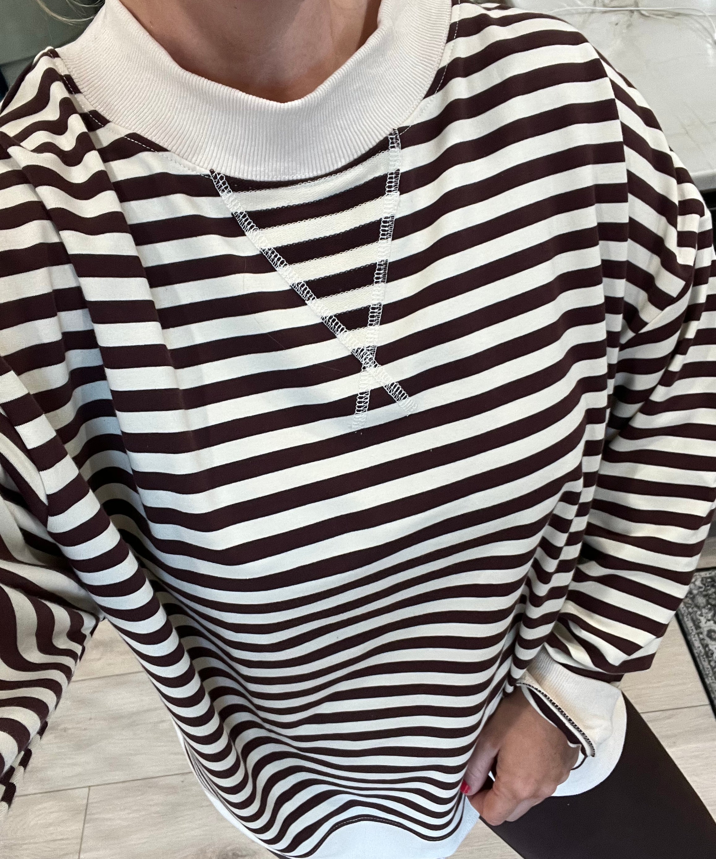 Cocoa Cream Mock Neck
