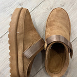 Faux Suede Strappy Clogs