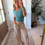 Better Basic Polka Tee - dusty teal
