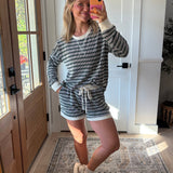 Slow Mornings Ribbed Shorts Set - Hunter green