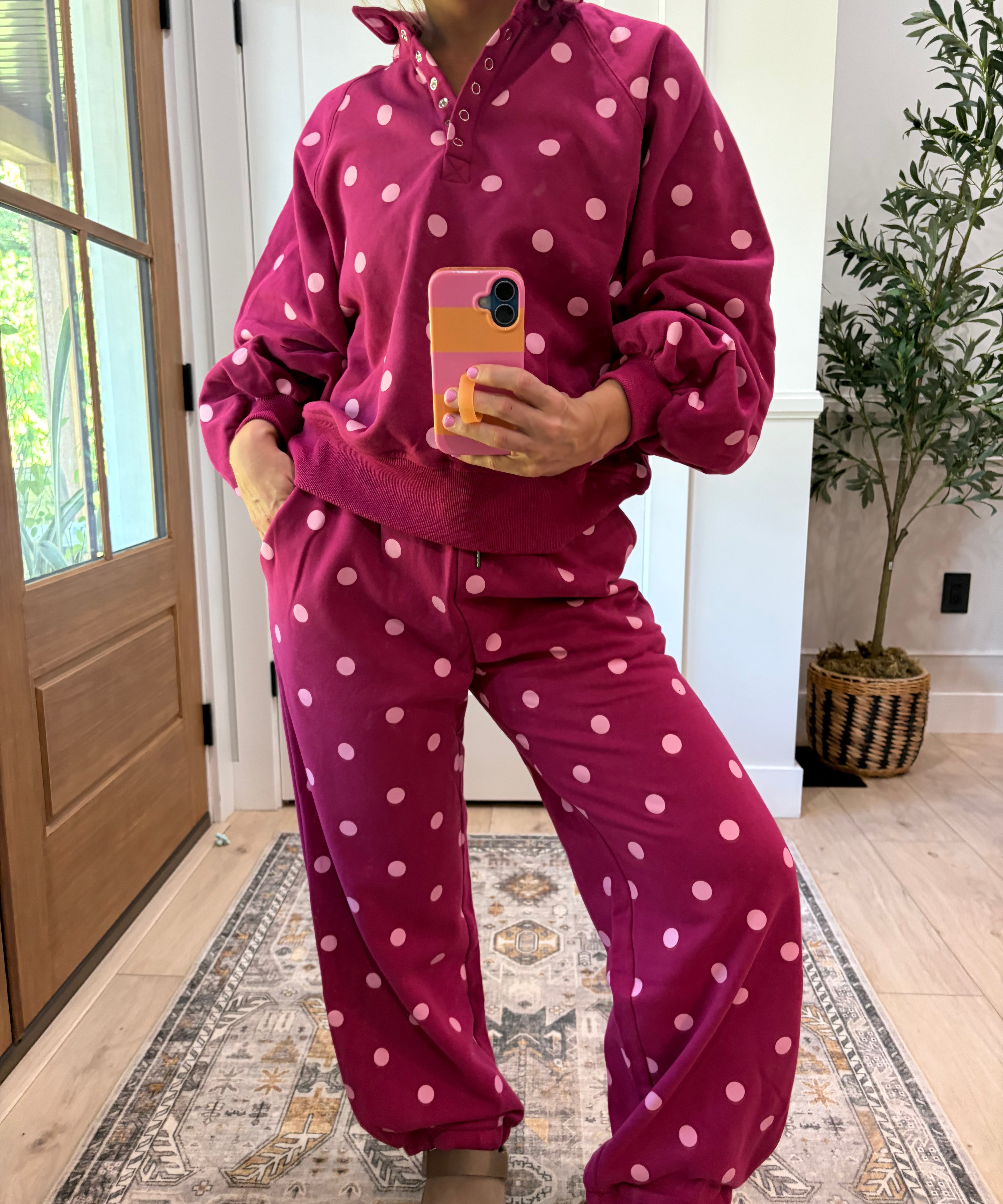 Dot Your Day Joggers - magenta