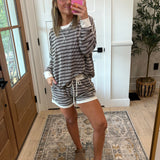 Slow Mornings Ribbed Shorts Set - chocolate