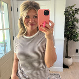 Ava Striped Tee - Brown
