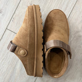 Faux Suede Strappy Clogs