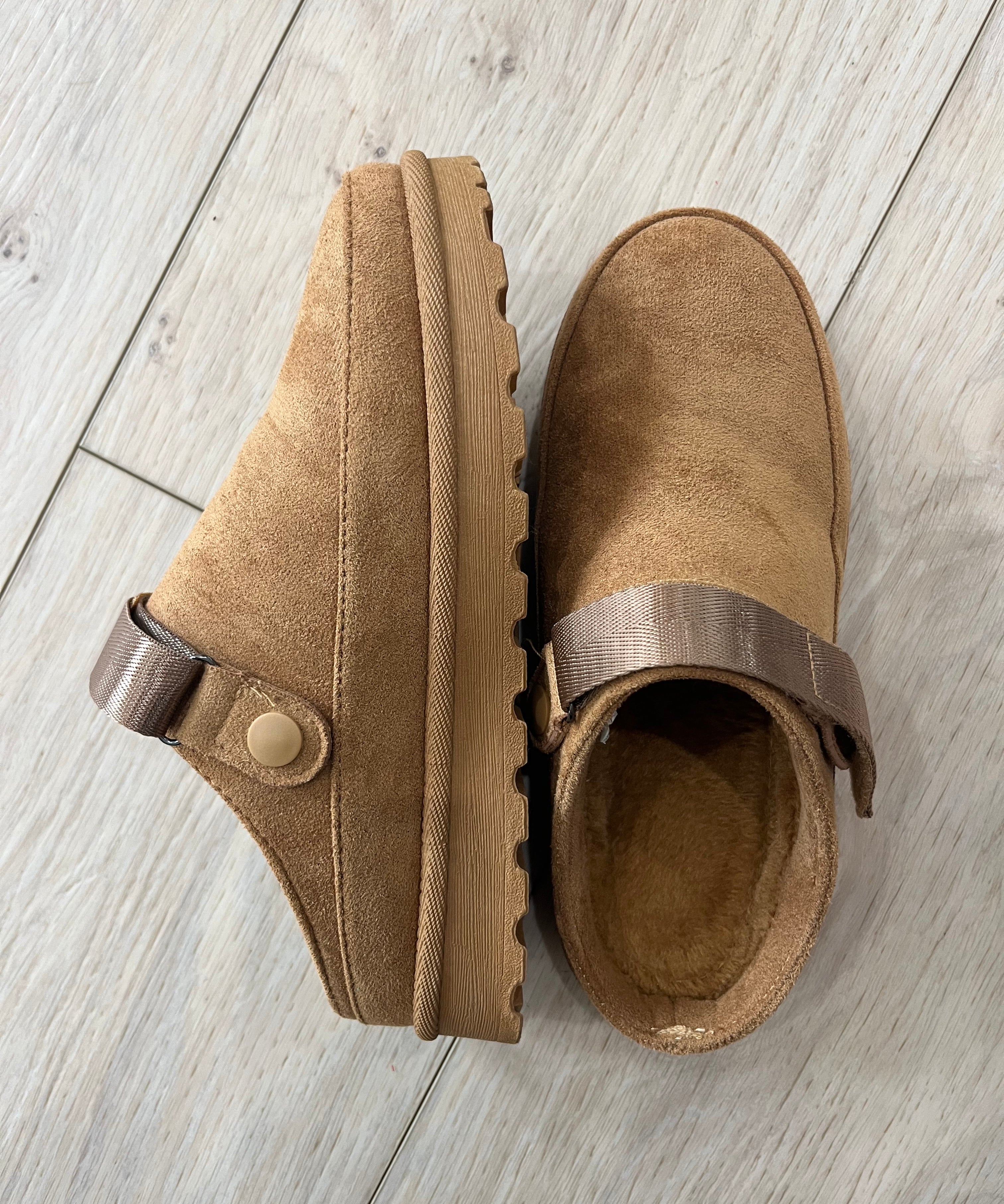 Faux Suede Strappy Clogs