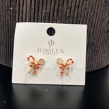 Candy Cane Bow Earrings
