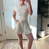 Latte Striped Shorts