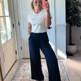 Breezy Viscose Pants - Navy