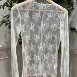 Sheer Lace Long-Sleeve