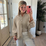 Latte Striped Top