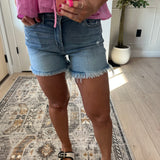Frayed Hem Lightwash Shorts