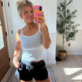 Honey Dot Cami - white & black