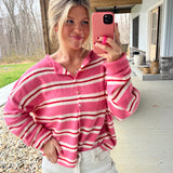 Laine Cardigan - Red & Pink