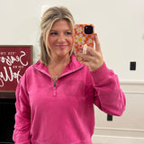 French Terry Quarter Zip - Pink