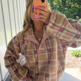 Rosy Plaid Sherpa