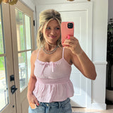 Baby Pink Gingham Tank