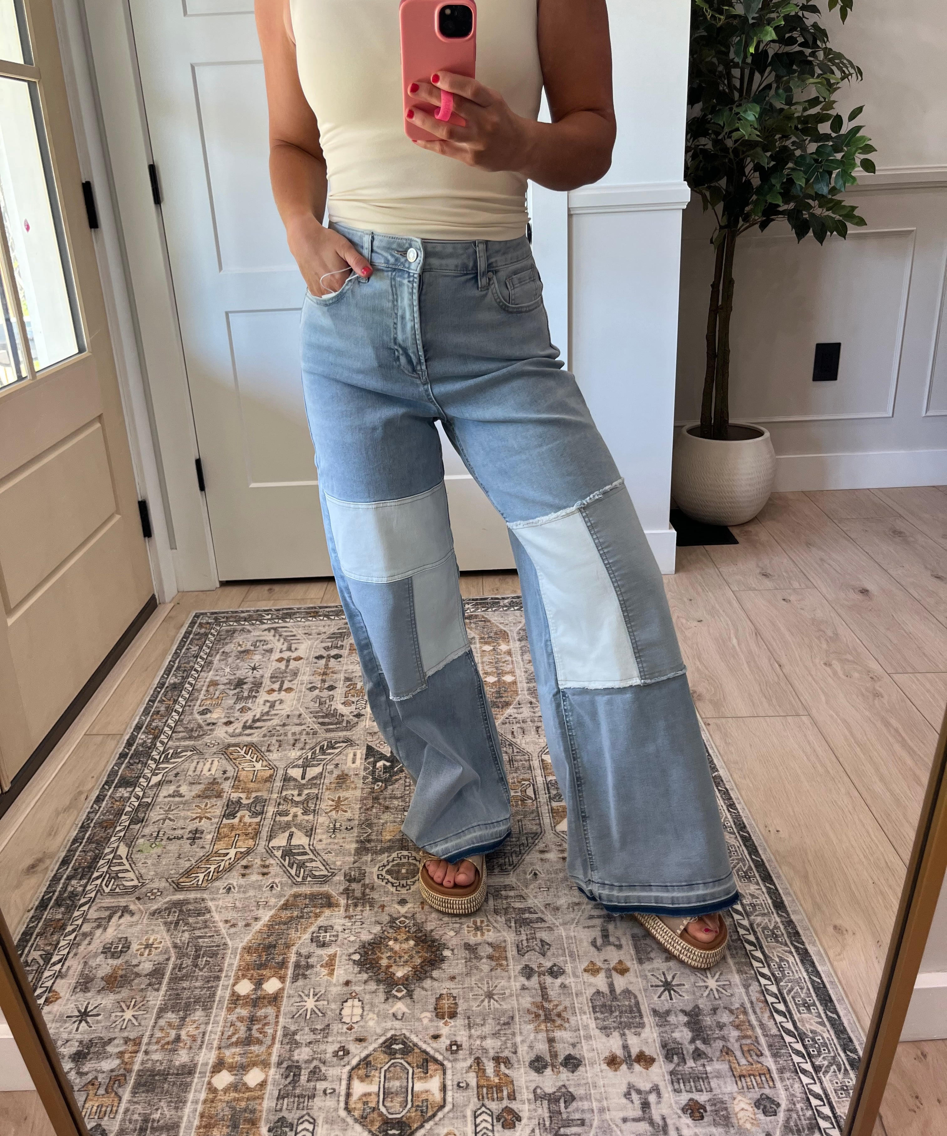 Comfort Stretch Patchwork Jeans