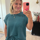 Teal Tide Ribbed Set