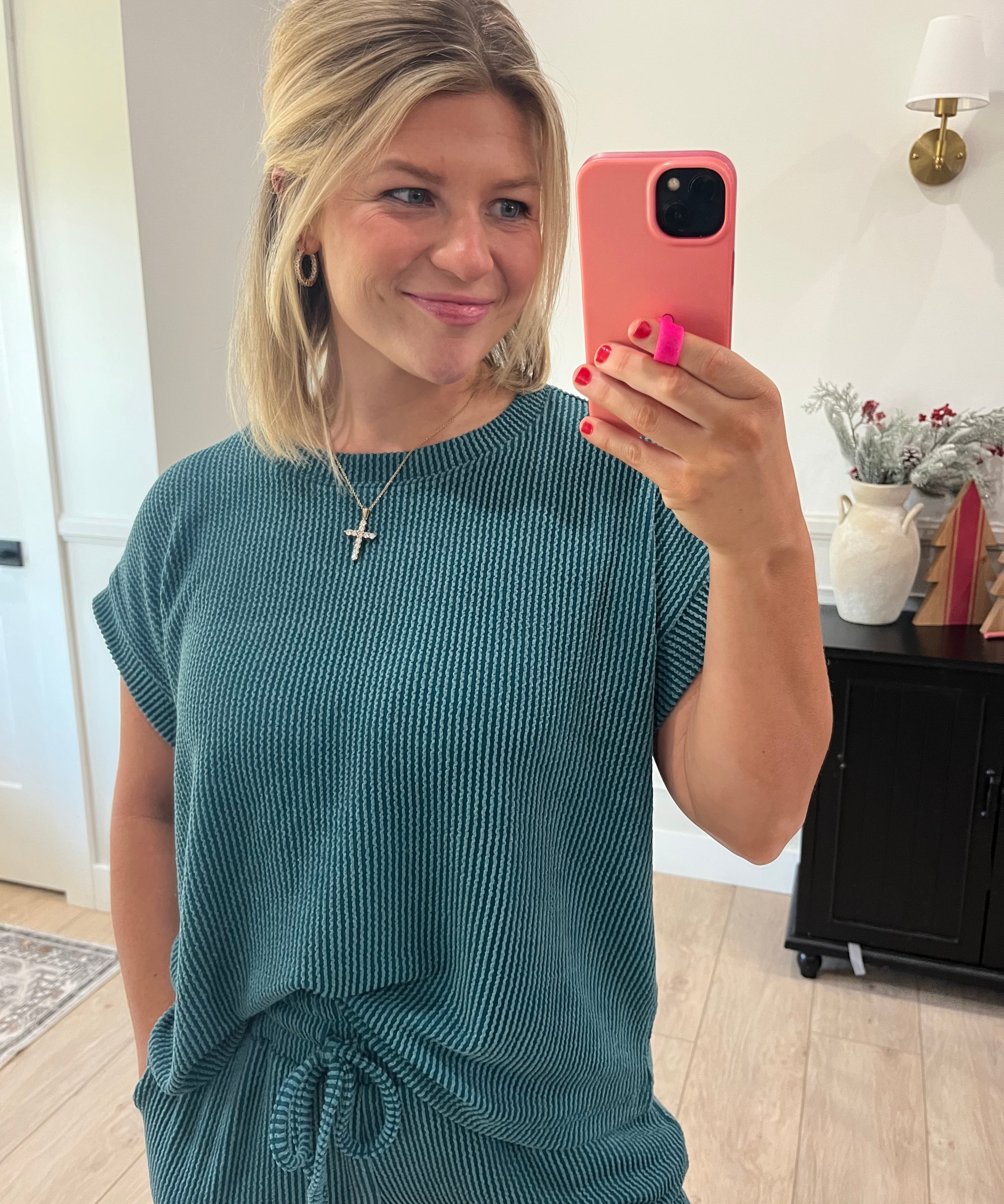 Teal Tide Ribbed Set