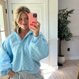 Polka Pullover - Baby Blue