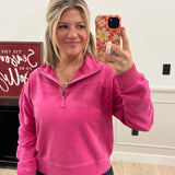 French Terry Quarter Zip - Pink