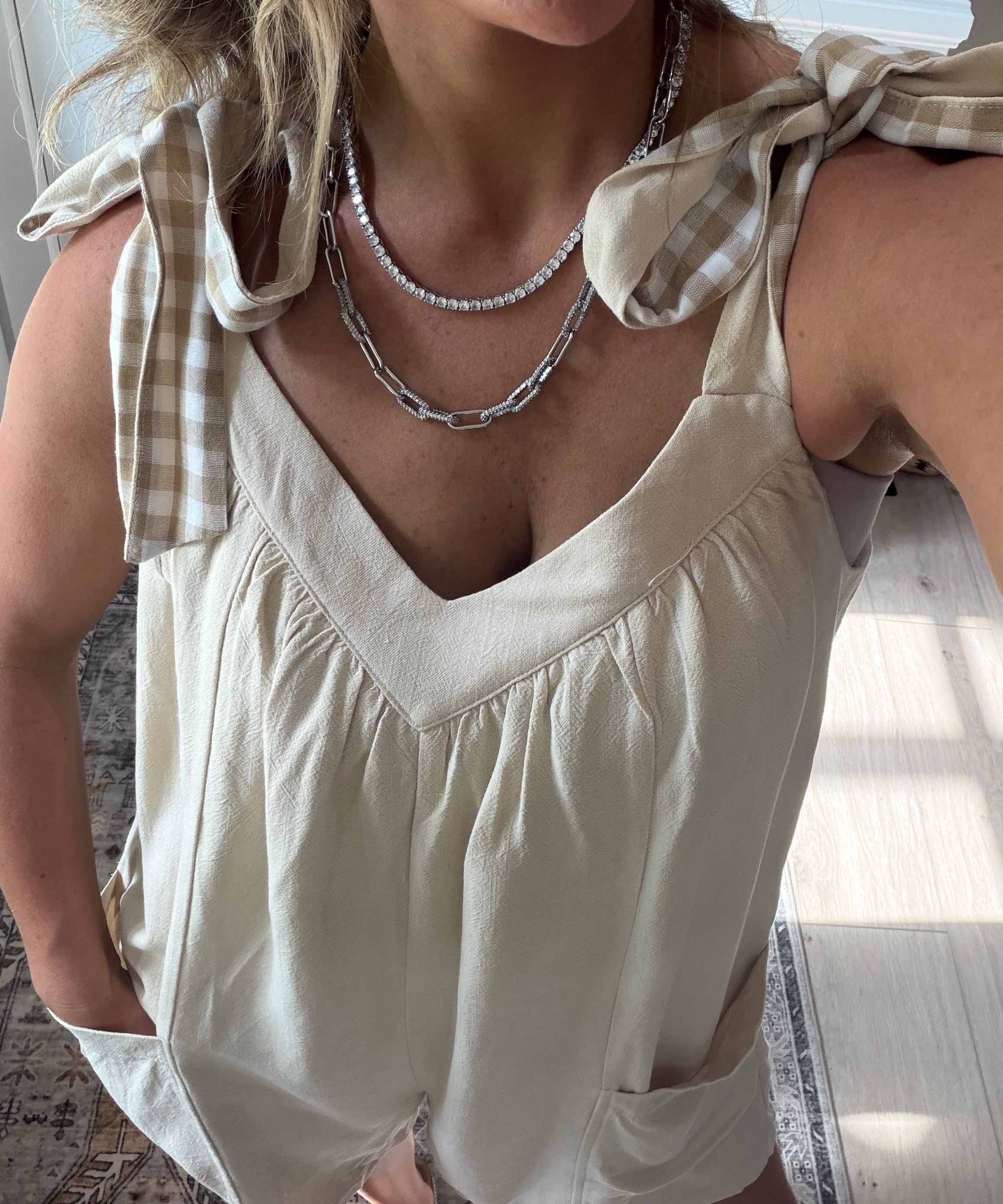 Gingham Bow Romper