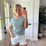 Ava Striped Tee - Teal