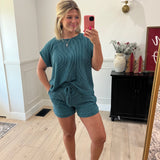 Teal Tide Ribbed Set