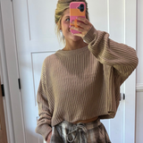 Oatmeal Cropped Sweater