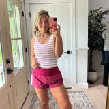 Carolina Ribbed Tank - Pink stripes