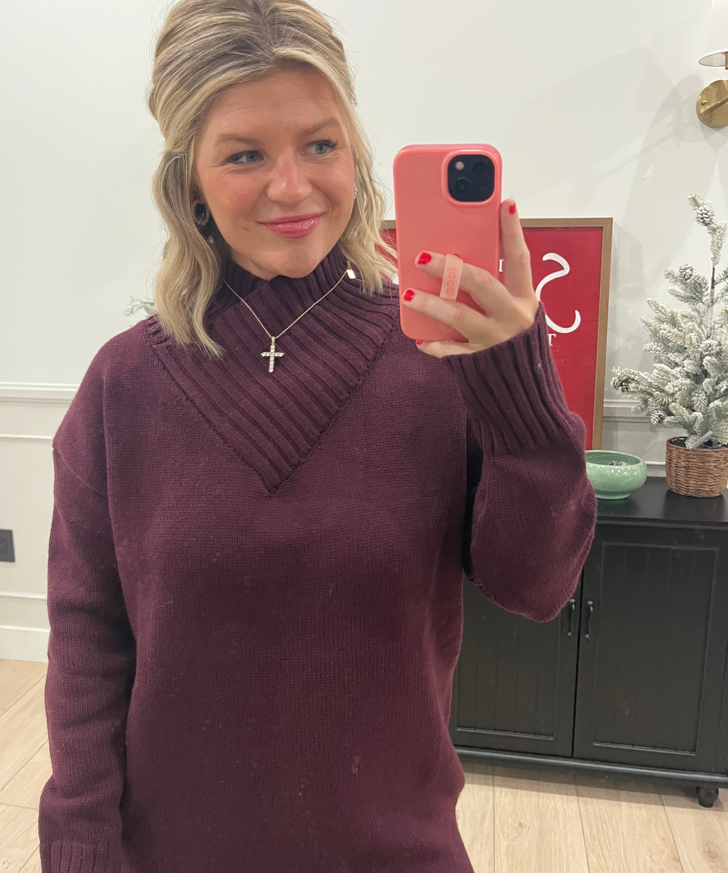 Burgundy Bliss Sweater Dress