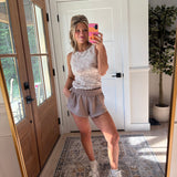 Cotton Lounge Shorts - Taupe