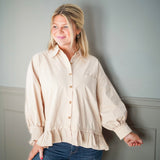 Neutral Charm Button Up