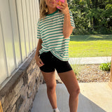 Eve Contrast Tee - green