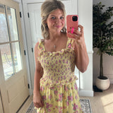 Field of Florals Dress - Yellow & Pink