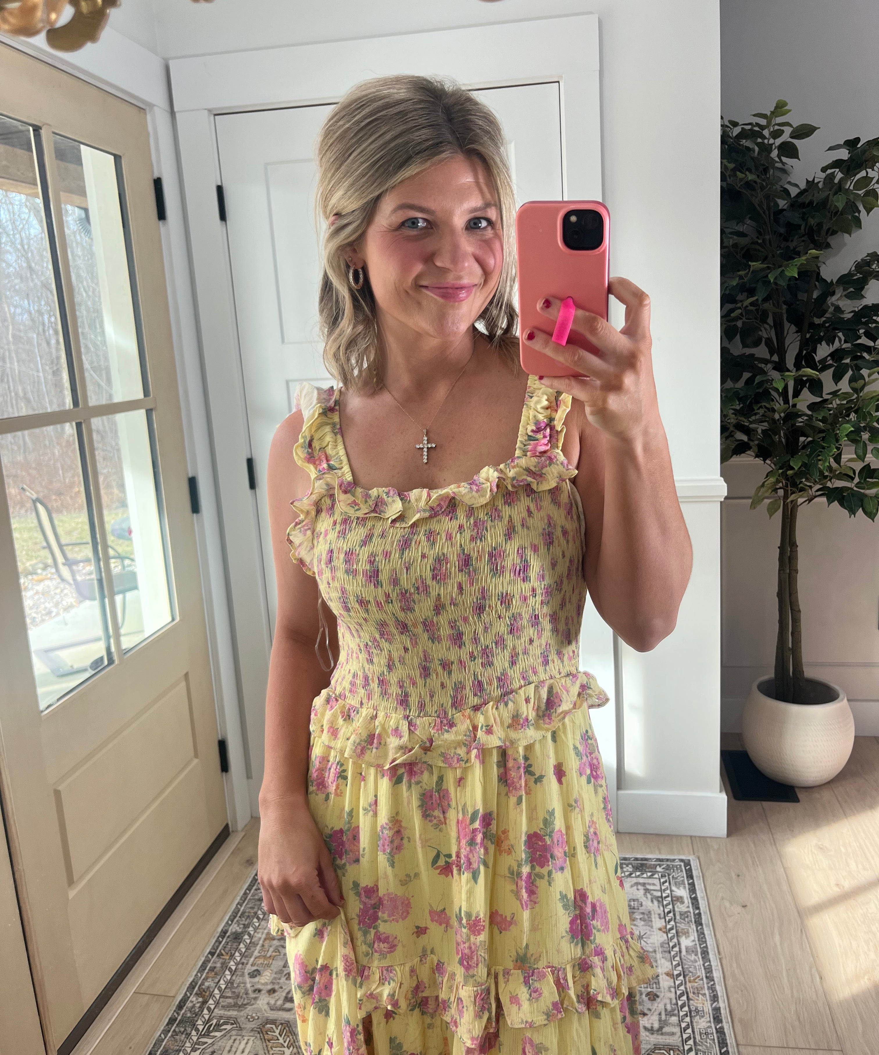 Field of Florals Dress - Yellow & Pink