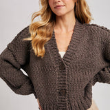 Cropped Popcorn Knit Cardi